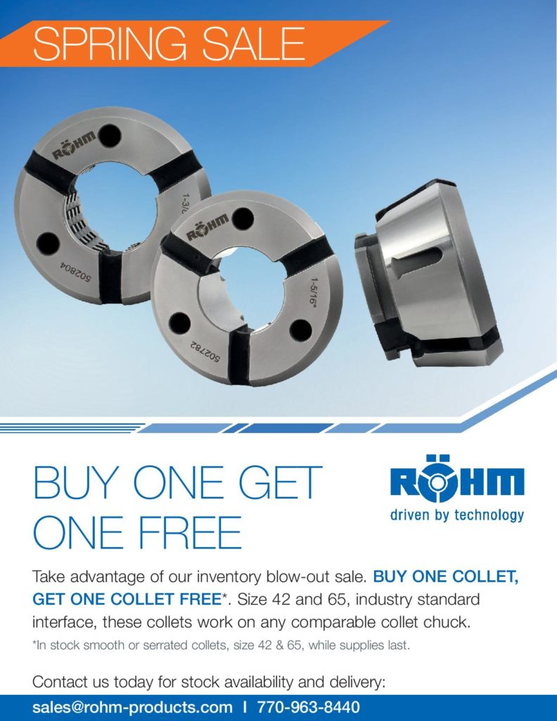 RÖHM Products of America Buy One Collet, Get One Free
